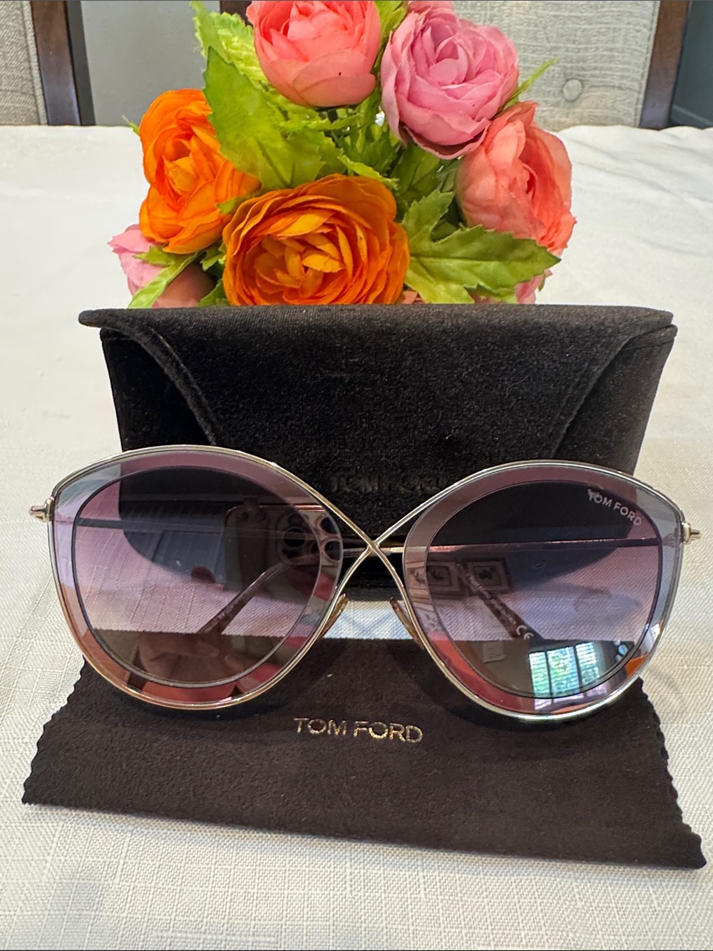 Authentic Tom Ford Women's Cat-Eye Sunglasses — Gradient Lenses